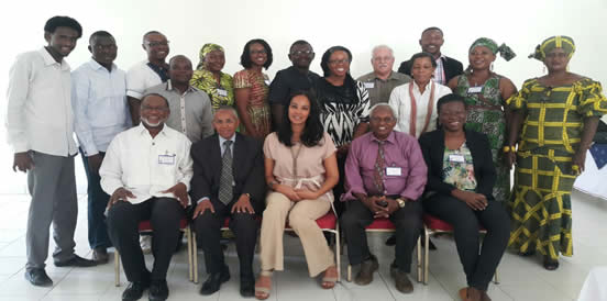 H E Dr Saad Ali Shire (second from left) with members of the research team