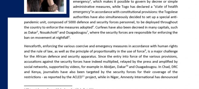 African Defence and Security Forces Face the COVID-19 Pandemic